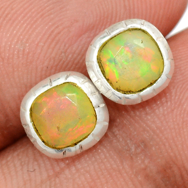 Ethiopian Opal Faceted Studs - EOFS138
