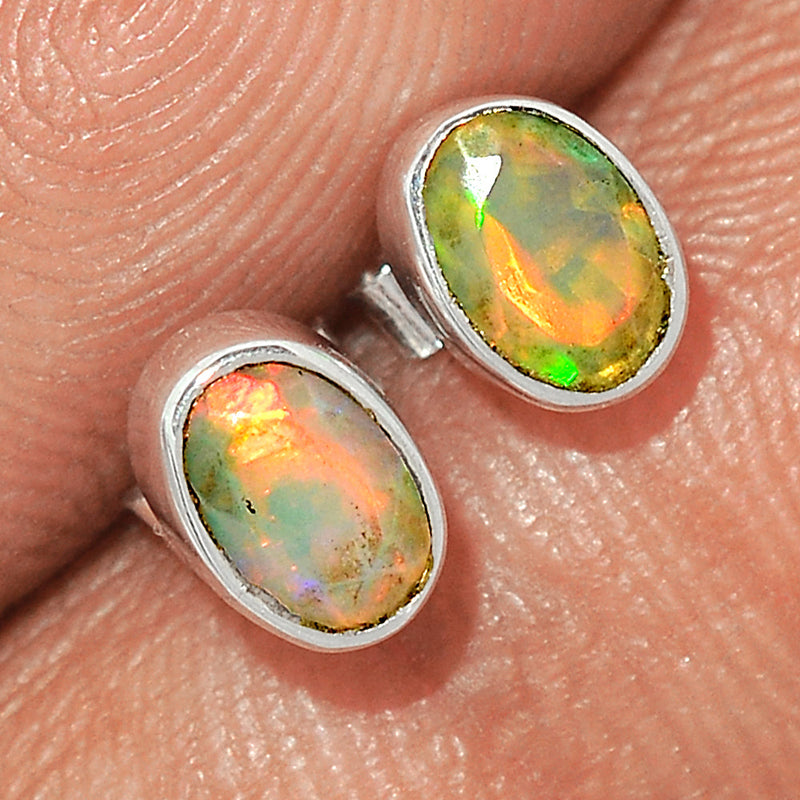 Ethiopian Opal Faceted Studs - EOFS75