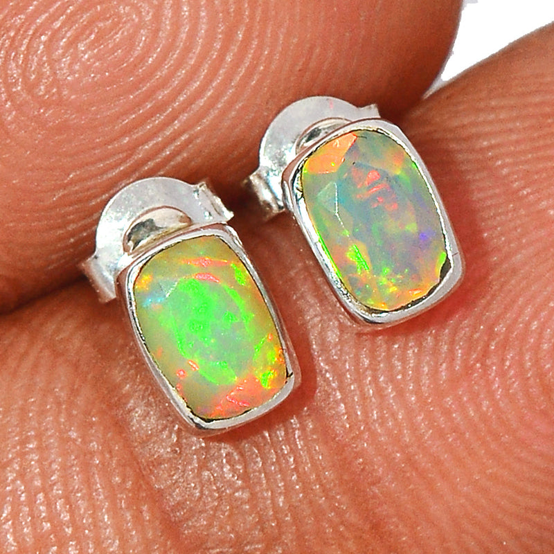 Ethiopian Opal Faceted Studs - EOFS95
