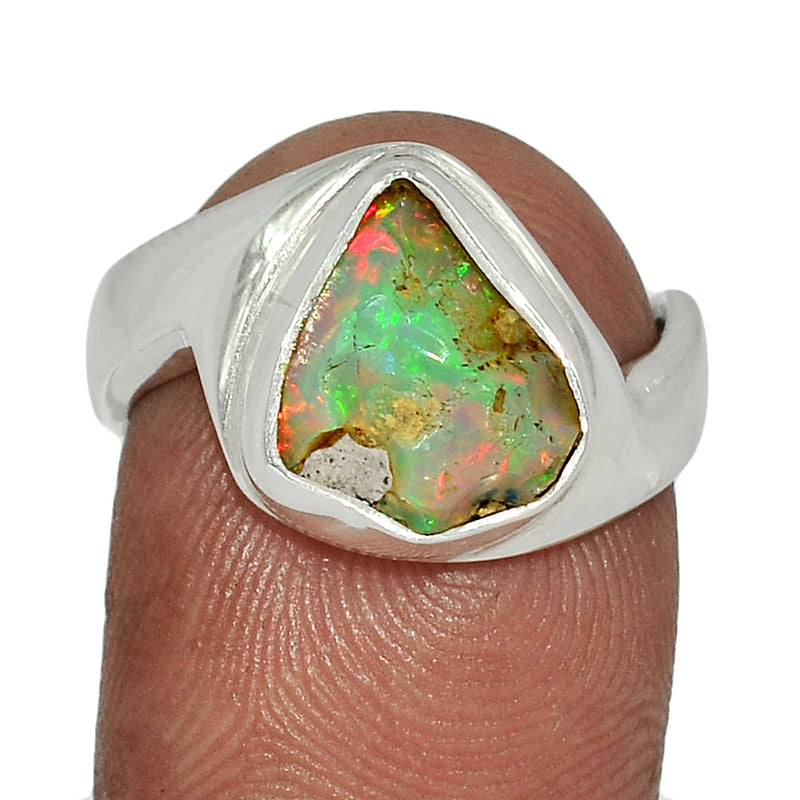 Solid - Ethiopian Opal Rough Ring - EORR414