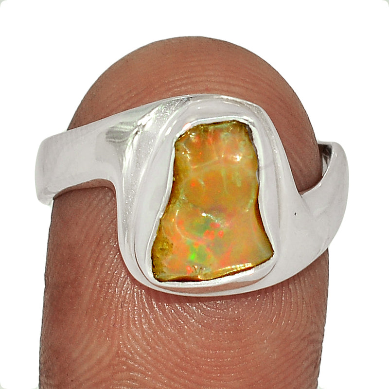 Solid - Ethiopian Opal Rough Ring - EORR422