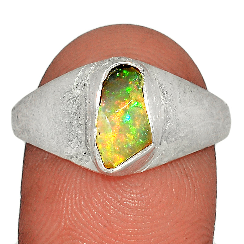 Solid - Ethiopian Opal Polish Rough Ring - EPRR764