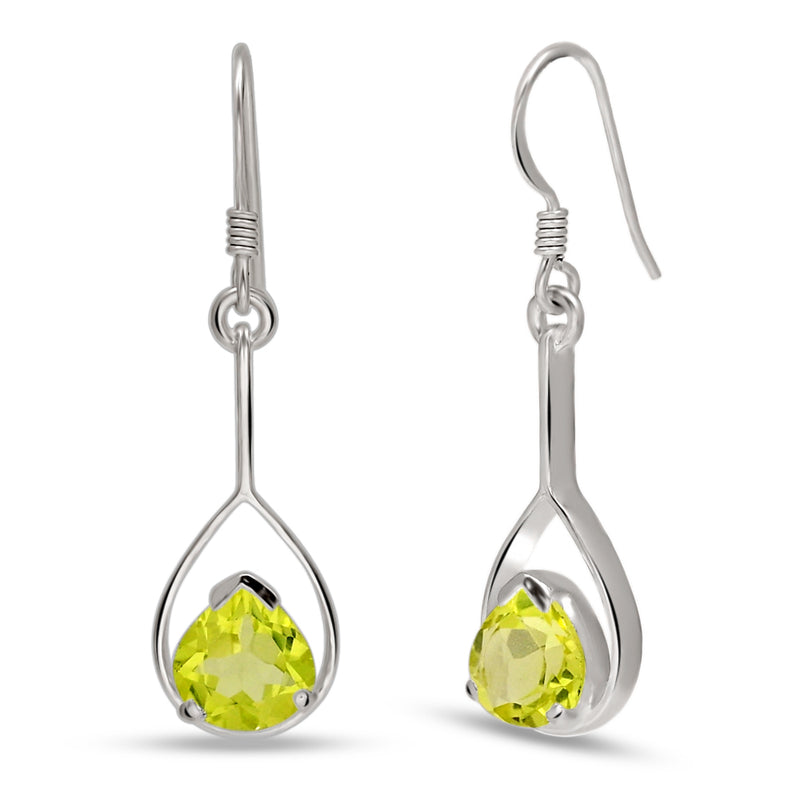 8*8 MM Heart Shape - Lemon Topaz Silver Earrings - ER2100LT