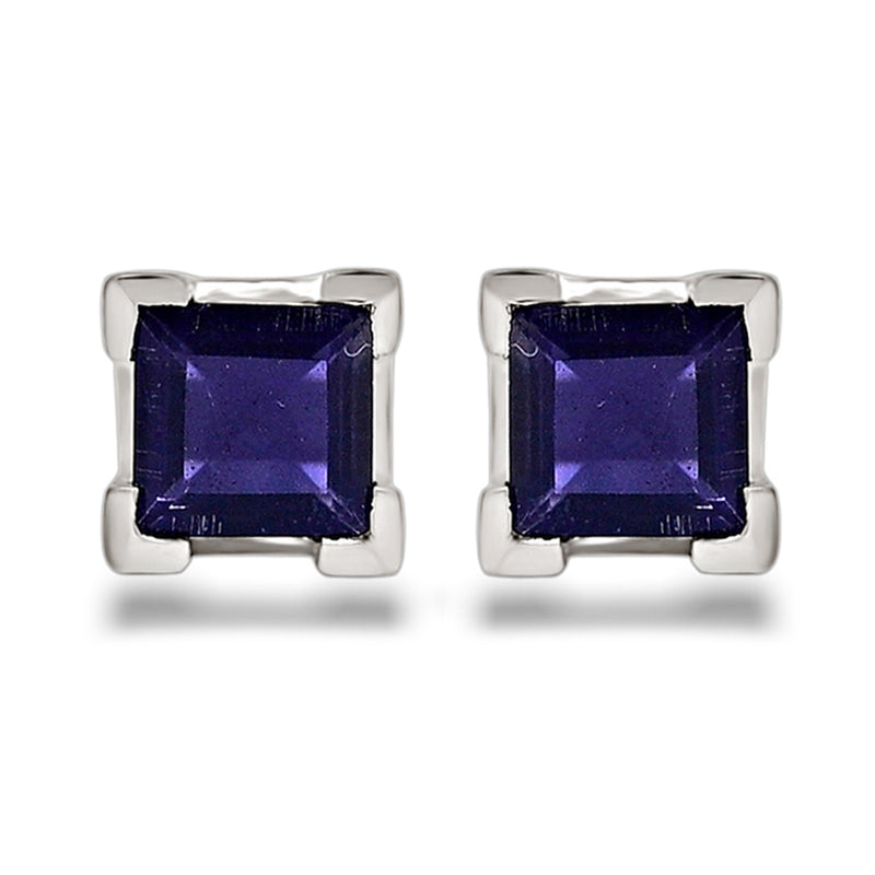 6*6 MM Square - Iolite Silver Earrings - ER2103I