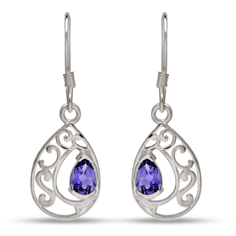 6*4 MM Pear - Iolite Silver Earrings - ER2105I