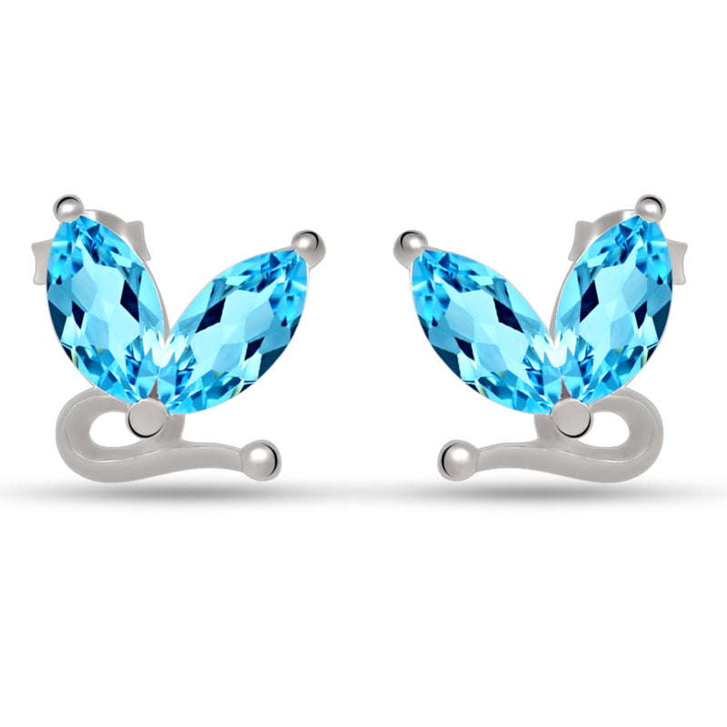 10*5 MM Marquise - Blue Topaz Silver Earrings - ER2114BT Catalogue