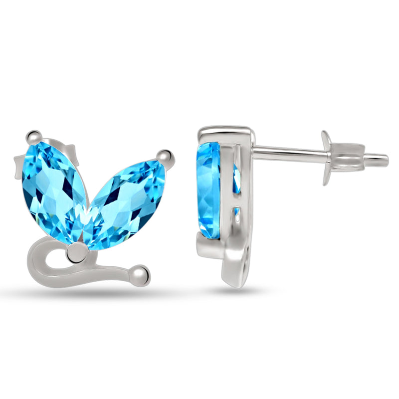 10*5 MM Marquise - Blue Topaz Silver Earrings - ER2114BT Catalogue