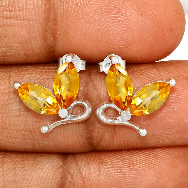 10*5 MM Marquise - Citrine Silver Earrings - ER2114C Catalogue