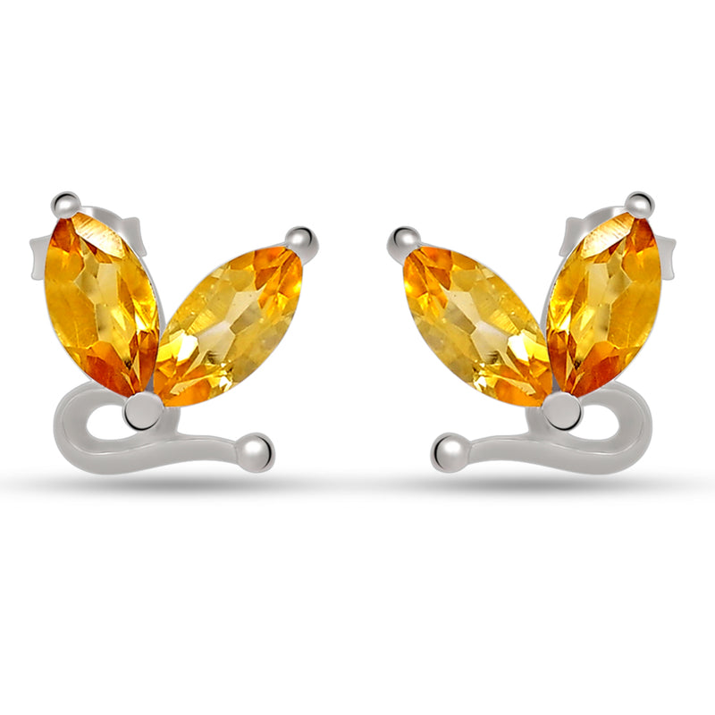 10*5 MM Marquise - Citrine Silver Earrings - ER2114C Catalogue