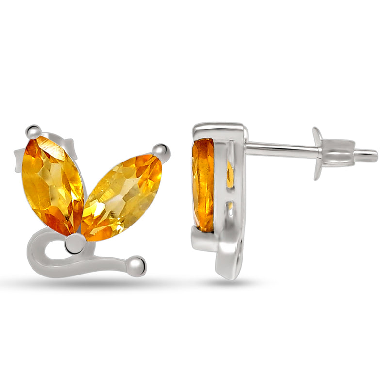 10*5 MM Marquise - Citrine Silver Earrings - ER2114C Catalogue