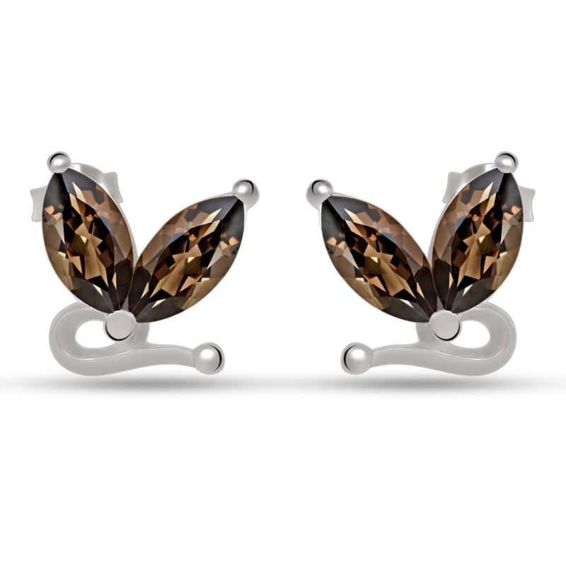 10*5 MM Marquise - Smokey Quartz Silver Earrings - ER2114SQ Catalogue