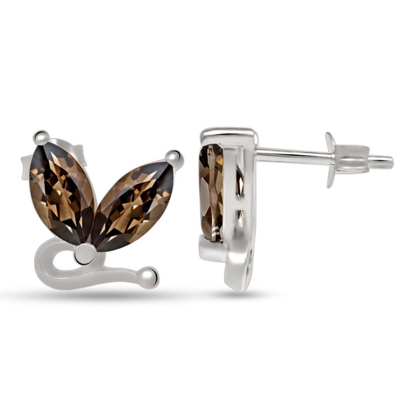 10*5 MM Marquise - Smokey Quartz Silver Earrings - ER2114SQ Catalogue