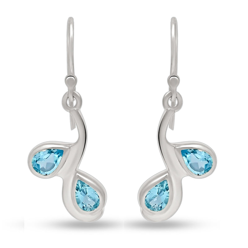 6*4 MM Pear - Blue Topaz Silver Earrings - ER2115BT Catalogue