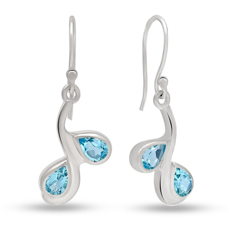 6*4 MM Pear - Blue Topaz Silver Earrings - ER2115BT Catalogue