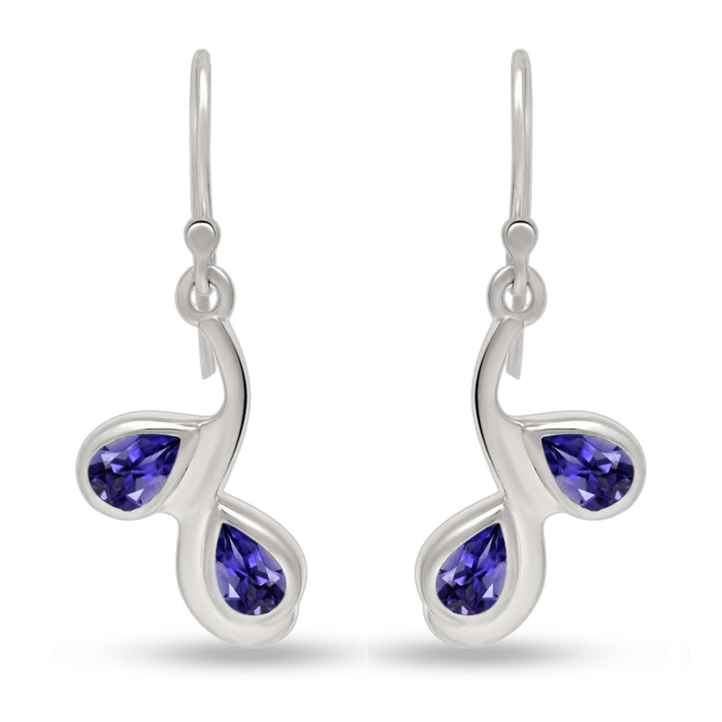 6*4 MM Pear - Iolite Silver Earrings - ER2115I Catalogue