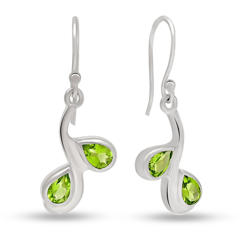 6*4 MM Pear - Peridot Silver Earrings - ER2115P Catalogue