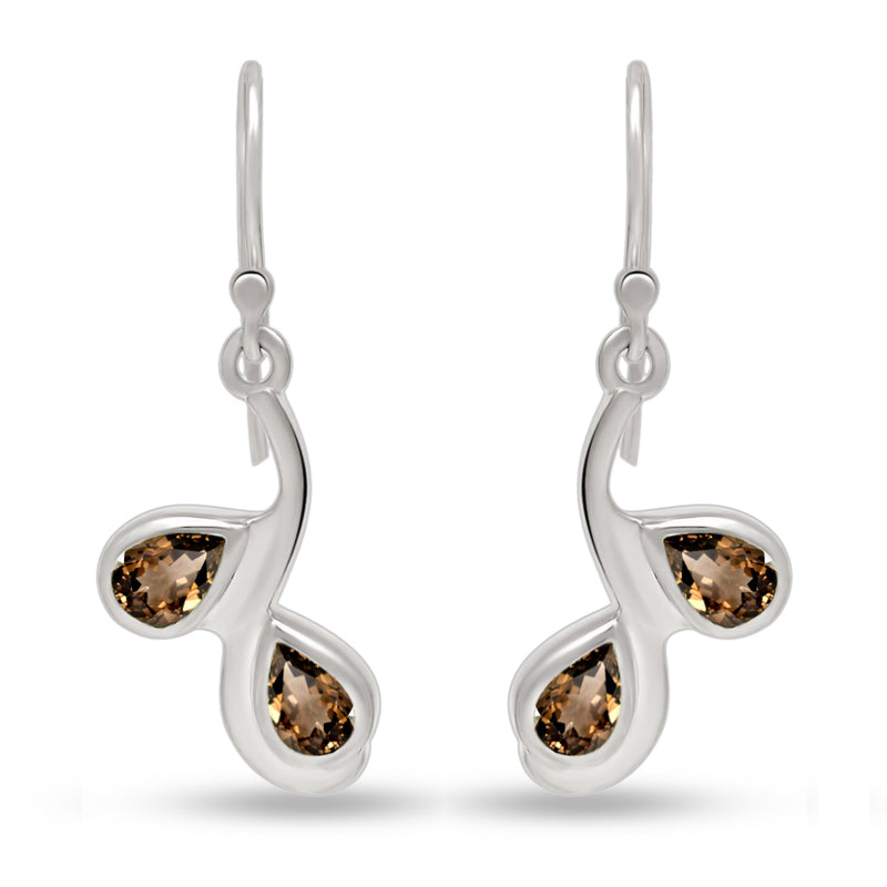 6*4 MM Pear - Smokey Quartz Silver Earrings - ER2115SQ Catalogue