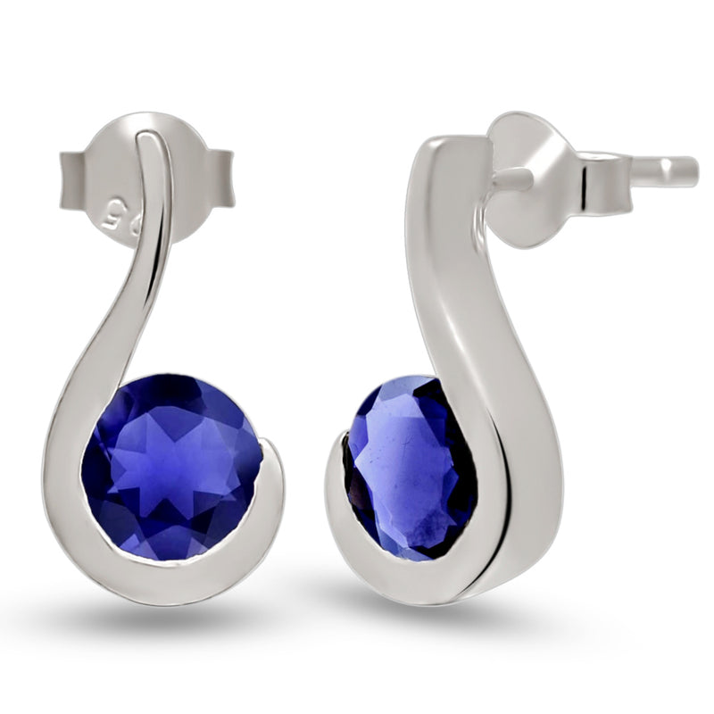 6*6 MM Round - Iolite Silver Earrings - ER2117I Catalogue