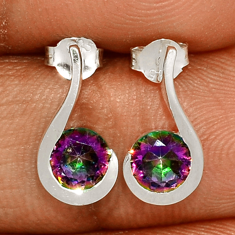 6*6 MM Round - Mystic Topaz Silver Earrings - ER2117MT Catalogue