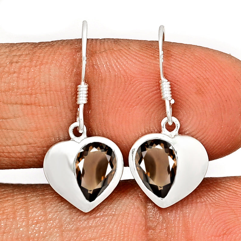 6*9 MM Pear - Smokey Quartz Silver Earrings - ER2120SQ Catalogue