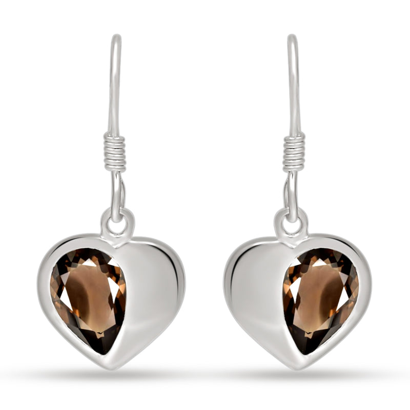 6*9 MM Pear - Smokey Quartz Silver Earrings - ER2120SQ Catalogue