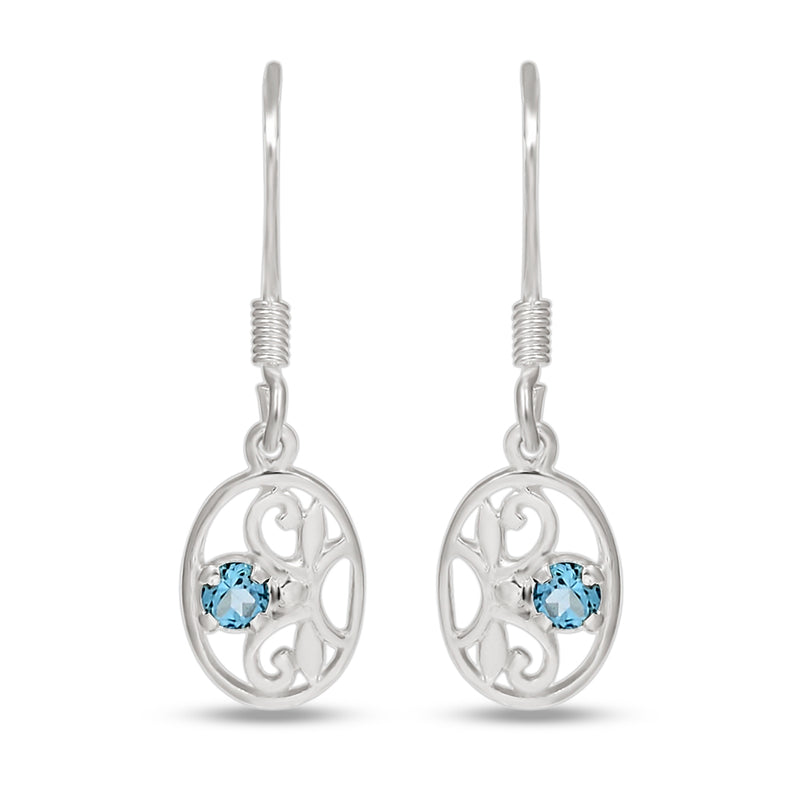 3*3 MM Round - Blue Topaz Silver Earrings - ER2121BT Catalogue