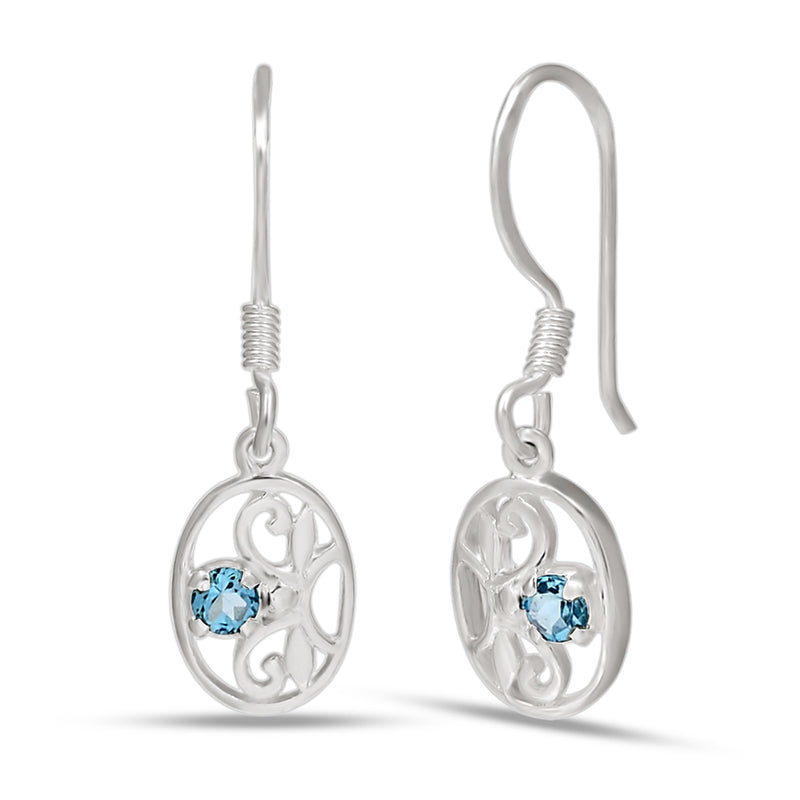 3*3 MM Round - Blue Topaz Silver Earrings - ER2121BT Catalogue