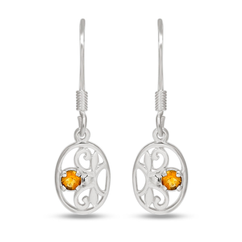 3*3 MM Round - Citrine Silver Earrings - ER2121C Catalogue