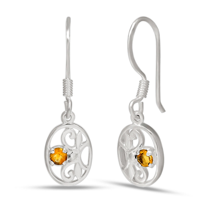 3*3 MM Round - Citrine Silver Earrings - ER2121C Catalogue