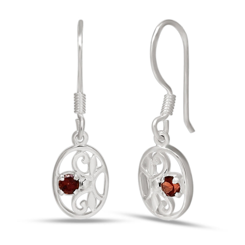 3*3 MM Round - Garnet Faceted Silver Earrings - ER2121G Catalogue