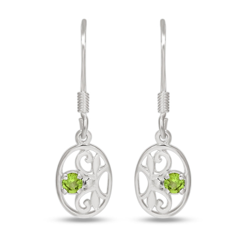 3*3 MM Round - Peridot Faceted Silver Earrings - ER2121P Catalogue