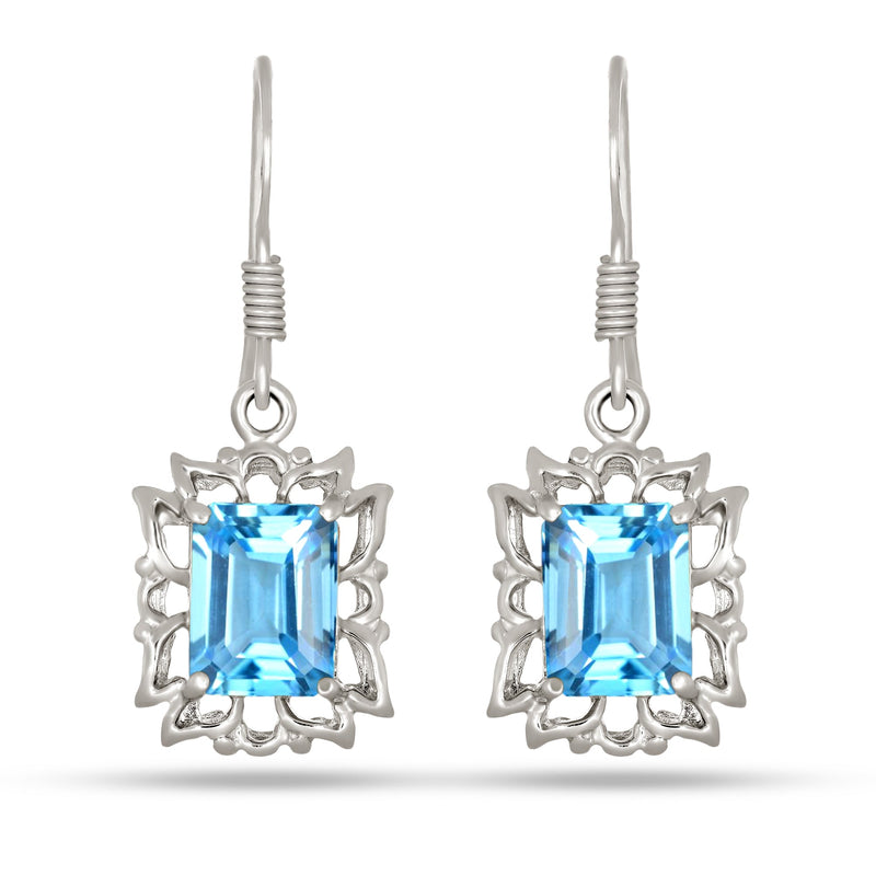 7*9 MM Octo - Blue Topaz Earrings - ER2124BT