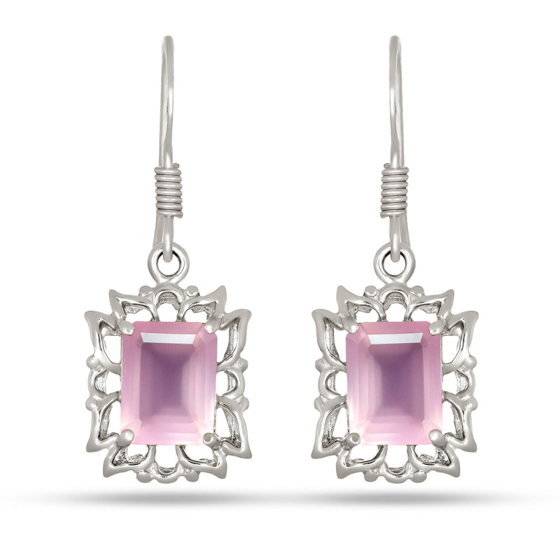 7*9 MM Octo - Rose Quartz Faceted Earrings - ER2124RQ