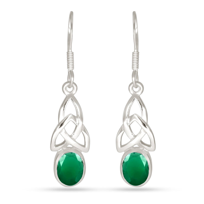 6*8 MM Oval - Green Onyx Faceted Earrings - ER2144GO