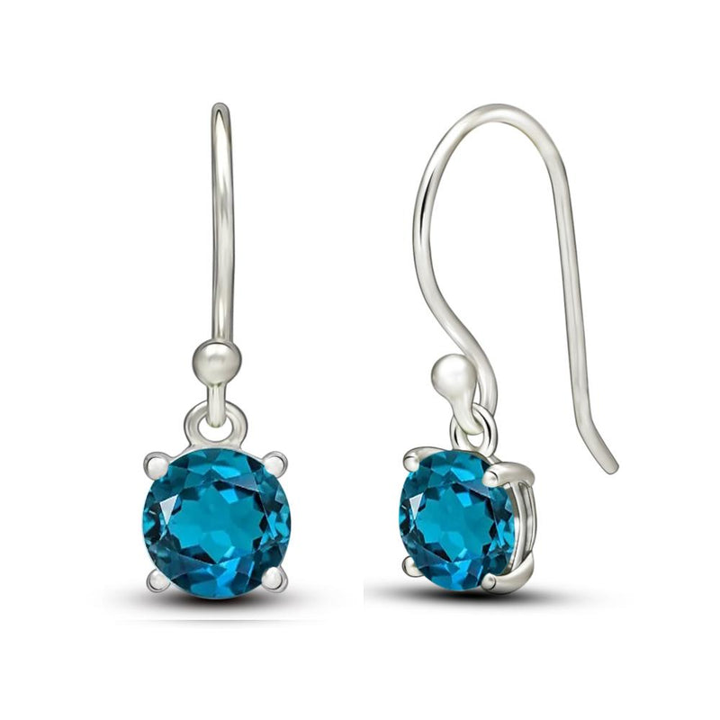 5*5 MM Round - London Blue Topaz Earrings - ESBC401-LBT Catalogue