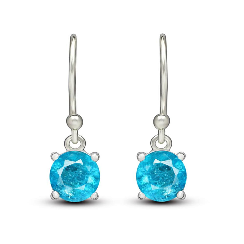 5*5 MM Round - Neon Blue Apatite Faceted Earrings - ESBC401-NBF Catalogue