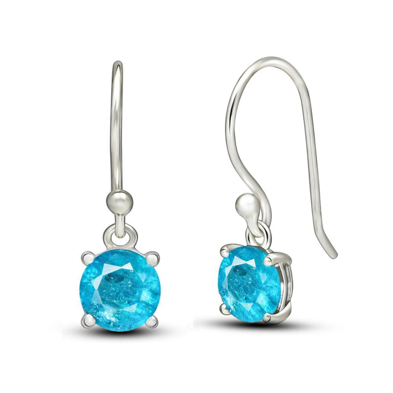 5*5 MM Round - Neon Blue Apatite Faceted Earrings - ESBC401-NBF Catalogue