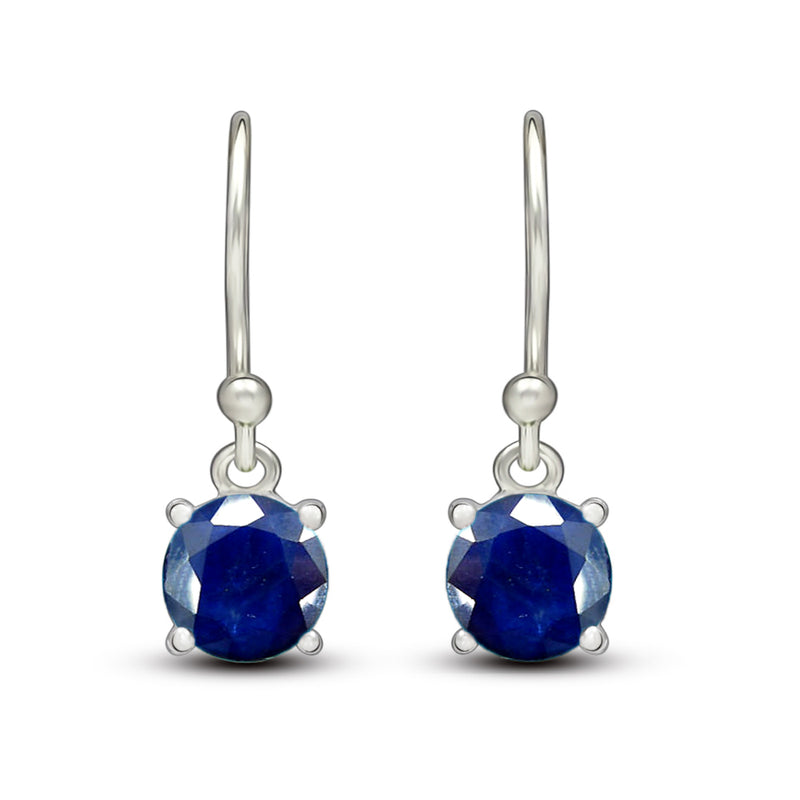 5*5 MM Round - Natural Sapphire Earrings - ESBC401-SAP Catalogue