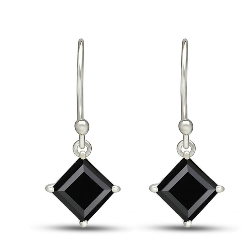 6*6 MM Square - Black Spinal Earrings - ESBC402-BS Catalogue
