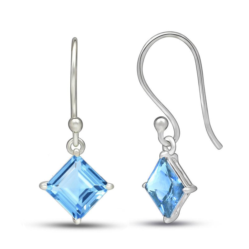 6*6 MM Square - Blue Topaz Earrings - ESBC402-BT Catalogue