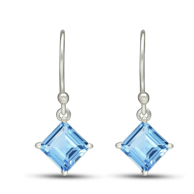 6*6 MM Square - Blue Topaz Earrings - ESBC402-BT Catalogue