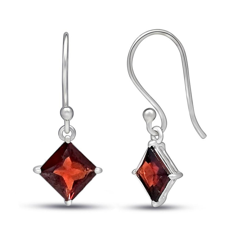 6*6 MM Square - Garnet Jewelry Earrings - ESBC402-G Catalogue