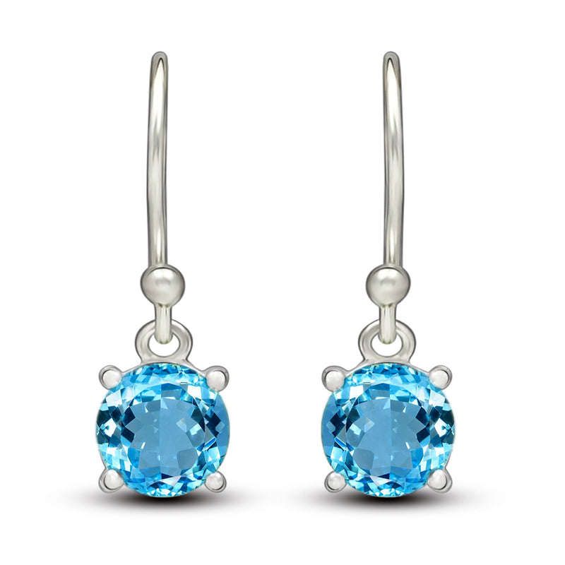 6*6 MM Round - Blue Topaz Earrings - ESBC403-BT Catalogue