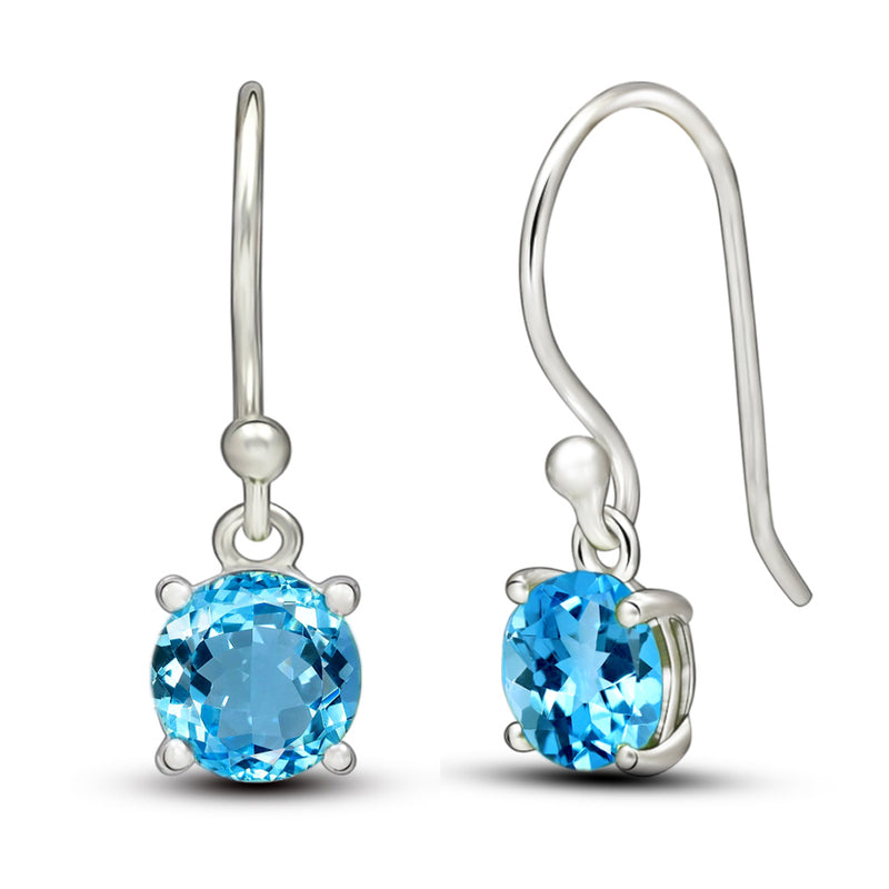6*6 MM Round - Blue Topaz Earrings - ESBC403-BT Catalogue