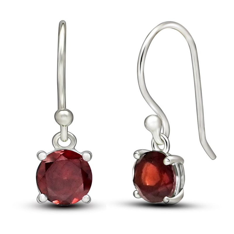 6*6 MM Round - Garnet Faceted Earrings - ESBC403-G Catalogue