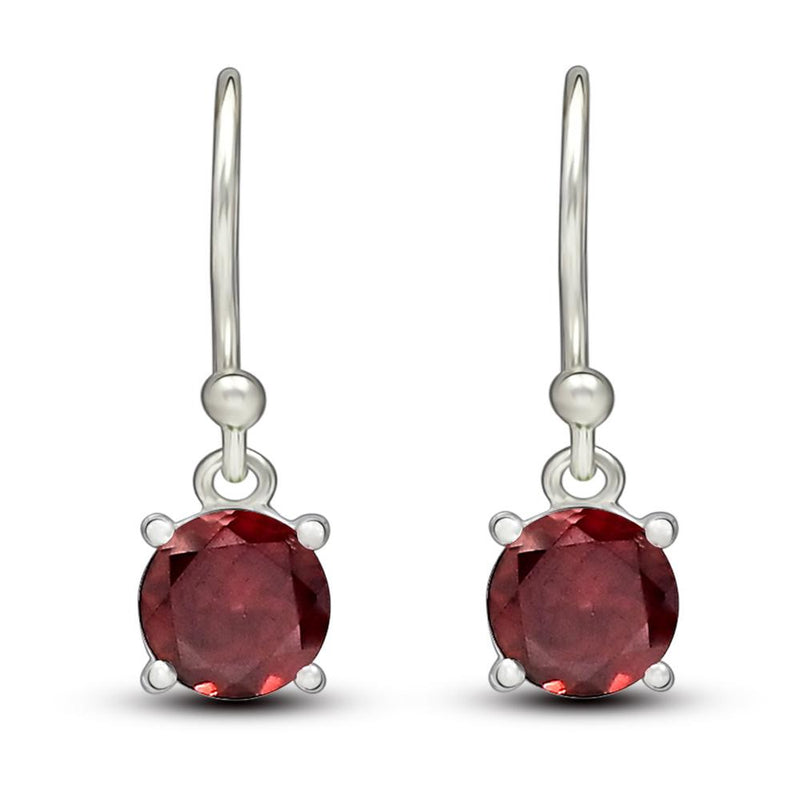 6*6 MM Round - Garnet Faceted Earrings - ESBC403-G Catalogue