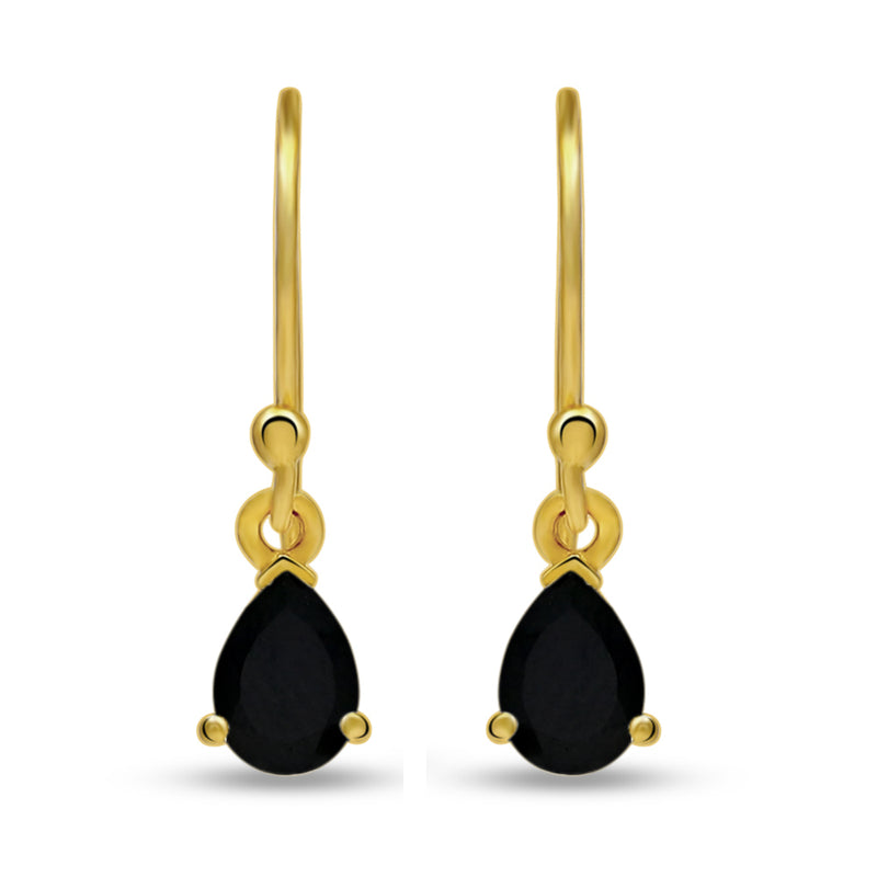 9*6 MM Pear -18k Gold Vermeil - Black Onyx Faceted Earrings - ESBC405G-BOF Catalogue