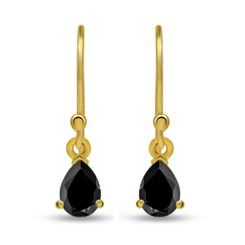 9*6 MM Pear - 18k Gold Vermeil - Black Spinel Faceted Earrings - ESBC405G-BS Catalogue