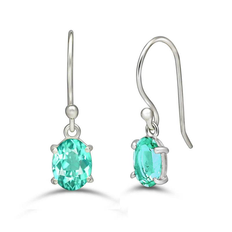 7*5 MM Oval - Neon Blue Apatite Faceted Earrings - ESBC406-NBF Catalogue