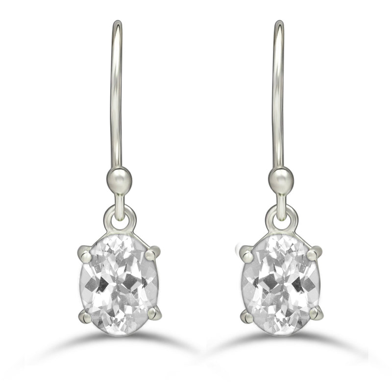 8*6 MM Oval - White Topaz Earrings - ESBC407-WT Catalogue